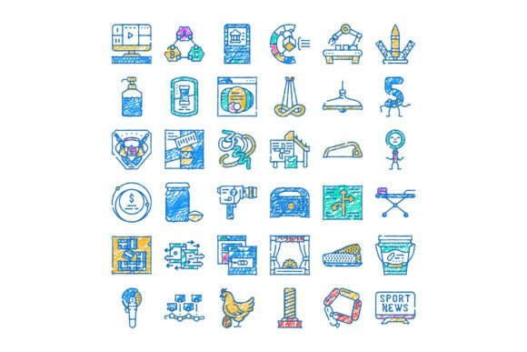 Download Scribble Style Colorful Abstract Icons C - Abstract Collection