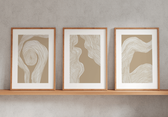 Download Set of 3 Abstract Bohemian Handrawn Art - Abstract Collection