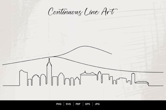 Download Abstract City Skyline Continuous Line Ar - Abstract Collection