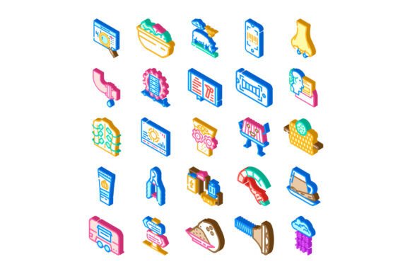 Download Isometric Abstract Icons Representing Di - Abstract Collection