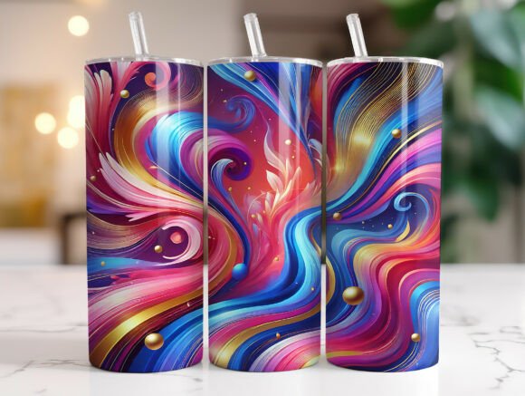 Download Vibrant Abstract Illustrations Tumbler - Abstract Collection