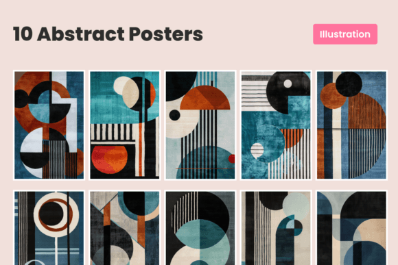 Download 10 Abstract Illustrations | Geometry Art - Abstract Collection