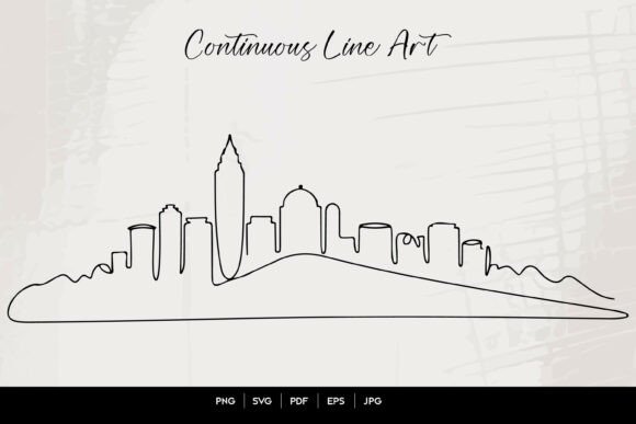 Download Abstract City Skyline Continuous Line Ar - Abstract Collection