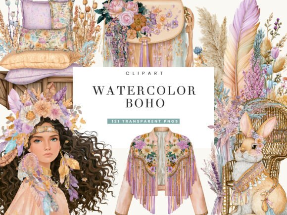 Download Watercolor Boho Clipart Bundle - Premium Resources